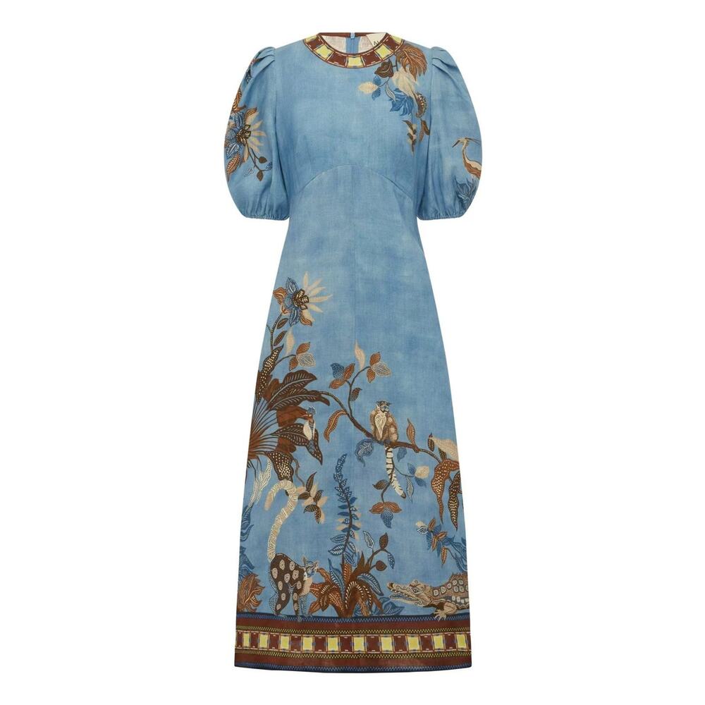 ALEMAIS Georgie Linen Midi Dress